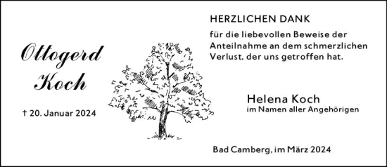 Traueranzeige von Ottogerd Koch von Wiesbadener Kurier