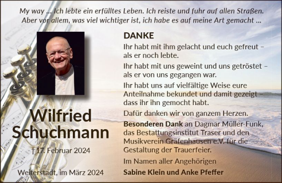 Traueranzeige von Wilfried Schuchmann von Groß-Gerauer Echo