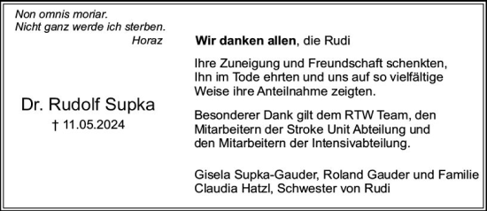 Traueranzeige von Rudolf Supka von Starkenburger Echo