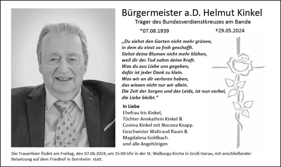 Traueranzeige von Helmut Kinkel von Groß-Gerauer Echo