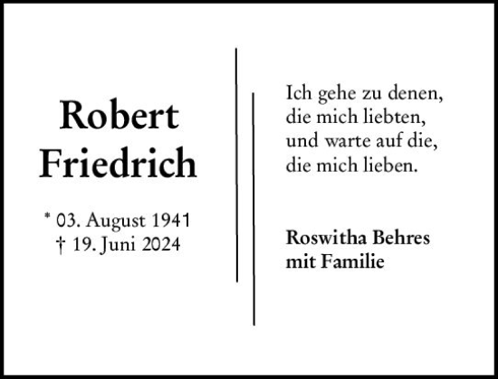 Traueranzeige von Robert Friedrich von Starkenburger Echo