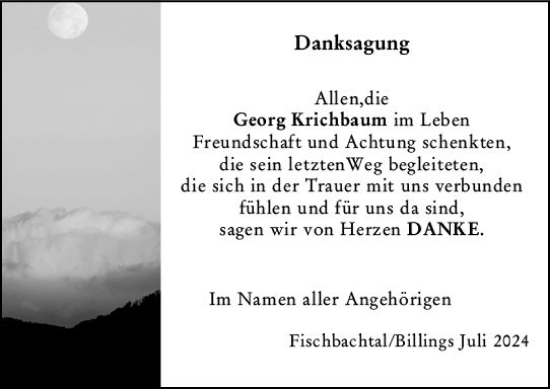 Traueranzeige von Georg Krichbaum von Darmstädter Echo