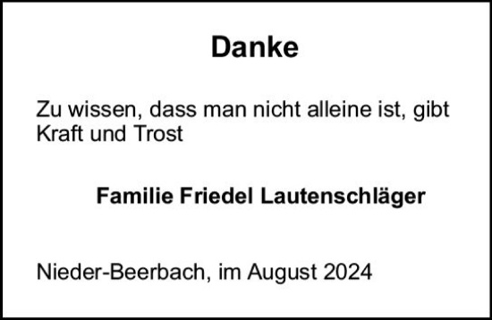 Traueranzeige von Danke  von Darmstädter Echo