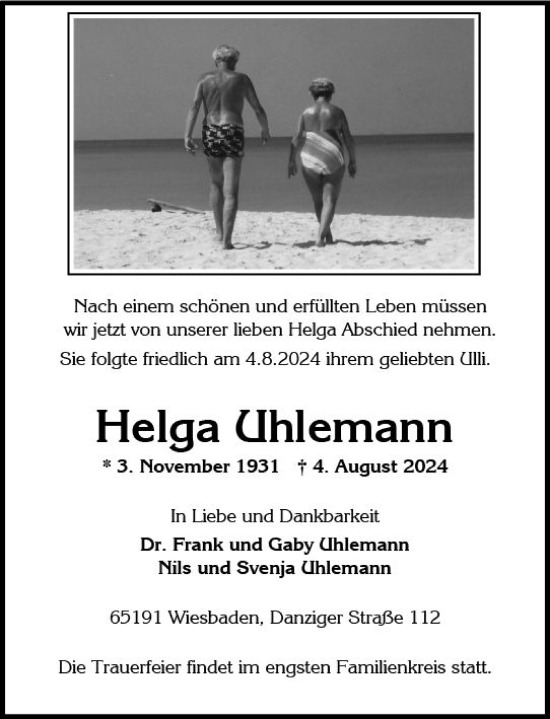 Traueranzeige von Frank Uhlemann von Wiesbadener Kurier