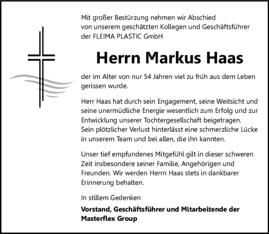 Traueranzeige von Markus Haas von Odenwälder Echo