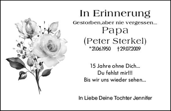 Traueranzeige von Peter Sterkel von Camberger Anzeiger
