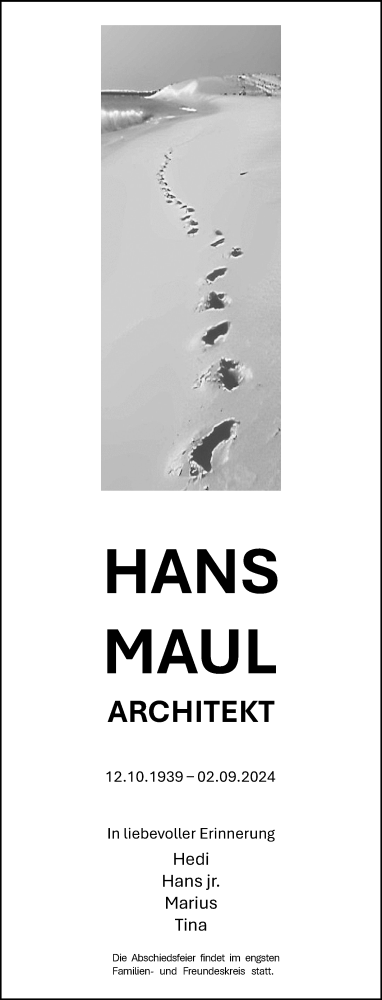Traueranzeige von Hans Maul von Wiesbadener Kurier
