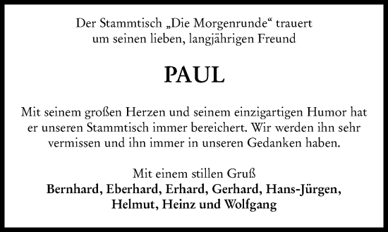 Traueranzeige von Paul Paul von Odenwälder Echo