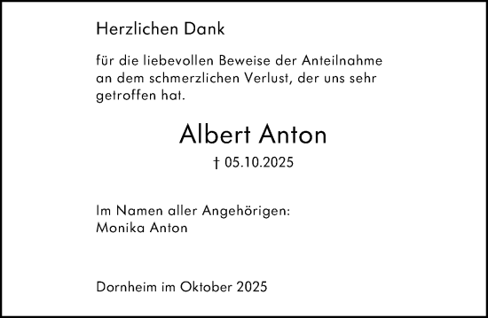 Traueranzeige von Albert Anton von Groß-Gerauer Echo