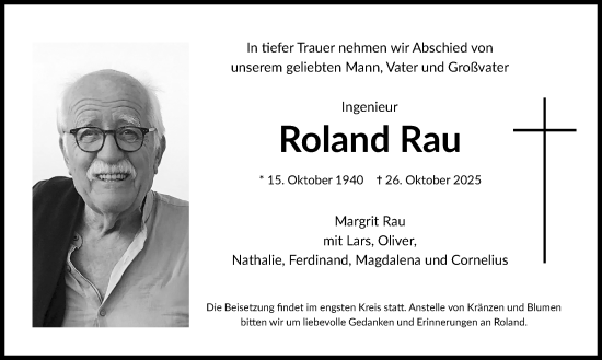 Traueranzeige von Roland Rau von Weilburger Tageblatt