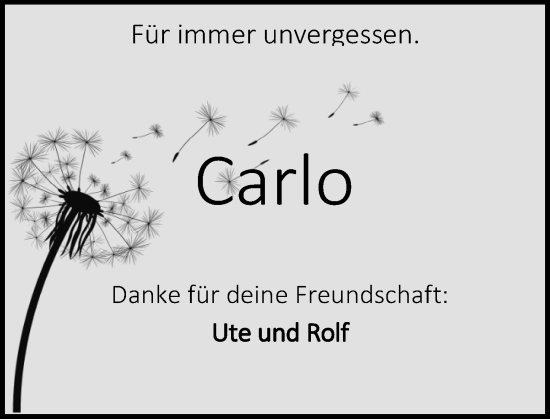 Traueranzeige von Carlo Lovatello von Darmstädter Echo