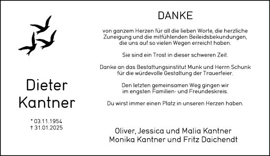 Traueranzeige von Dieter Kantner von Hochheimer Zeitung