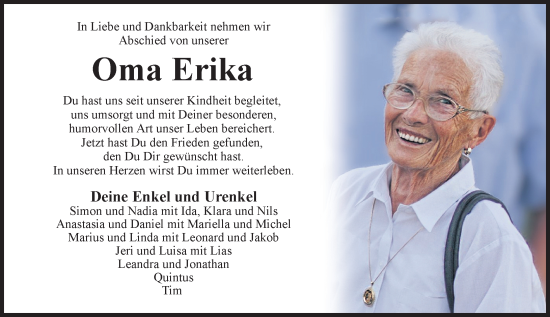 Traueranzeige von Erika Stillger von Nassauische Neue Presse