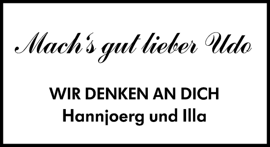 Traueranzeige von Udo  von Darmstädter Echo