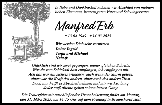 Traueranzeige von Manfred Erb von Darmstädter Echo