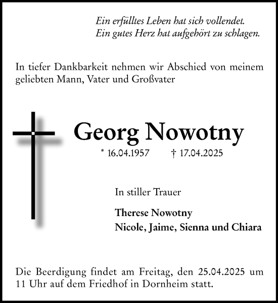 Traueranzeige von Georg Nowotny von Groß-Gerauer Echo