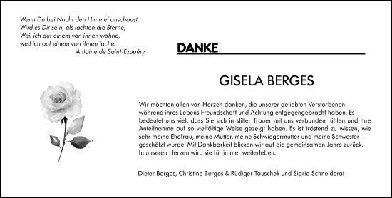 Traueranzeige von Gisela Berges von Groß-Gerauer Echo