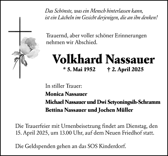 Traueranzeige von Volkhard Nassauer von Hochheimer Zeitung