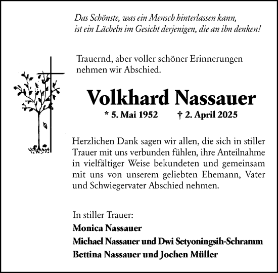 Traueranzeige von Volkhard Nassauer von Hochheimer Zeitung