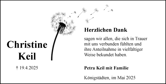Traueranzeige von Christine Keil von Rüsselsheimer Echo