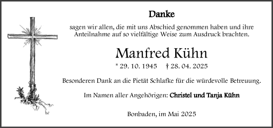 Traueranzeige von Manfred Kühn von Wetzlarer Neue Zeitung