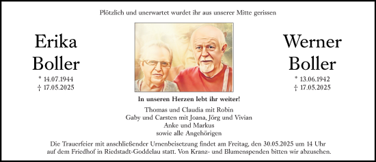 Traueranzeige von Werner Boller von Groß-Gerauer Echo
