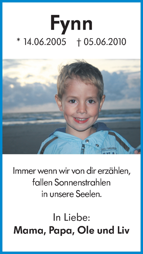 Traueranzeige von Fynn  von Allgemeine Zeitung Mainz