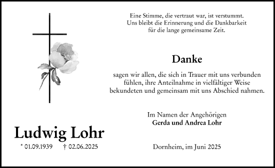 Traueranzeige von Ludwig Lohr von Groß-Gerauer Echo
