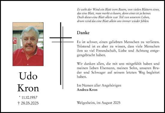 Traueranzeige von Andrea Kron von Binger-/Ingelheimer Wochenblatt