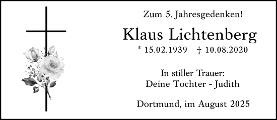 Traueranzeige von Klaus Lichtenberg von Wiesbadener Kurier