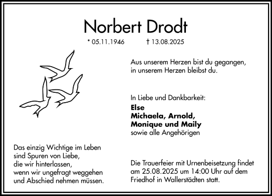 Traueranzeige von Norbert Drodt von Groß-Gerauer Echo