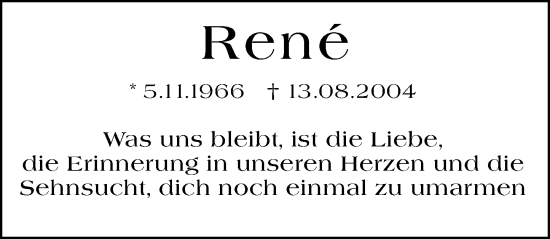 Traueranzeige von Rene Jurinka von Darmstädter Echo