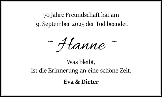 Traueranzeige von Hanne Reubold von Odenwälder Echo