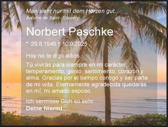 Traueranzeige von Norbert Paschke von Darmstädter Echo