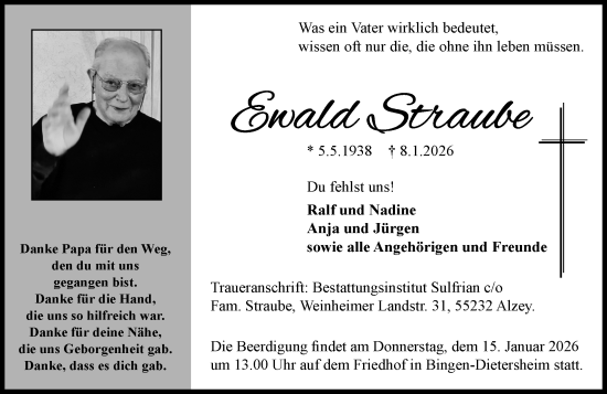 Traueranzeige von Ewald Straube 