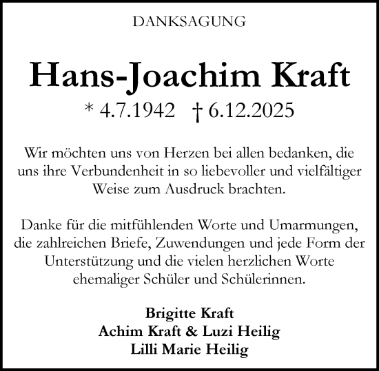 Traueranzeige von Hans-Joachim Kraft von Rüsselsheimer Echo