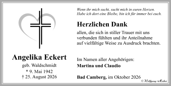 Traueranzeige von Angelika Eckert von Camberger Anzeiger