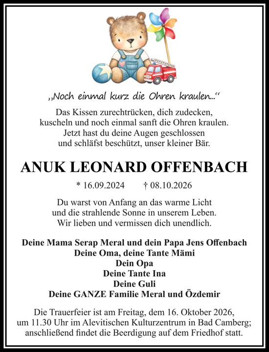 Traueranzeige von Anuk Leonard Offenbach von Camberger Anzeiger