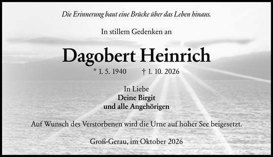 Traueranzeige von Dagobert Heinrich von Groß-Gerauer Echo