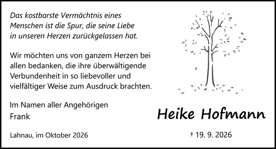 Traueranzeige von Frank Hofmann von Wetzlarer Neue Zeitung