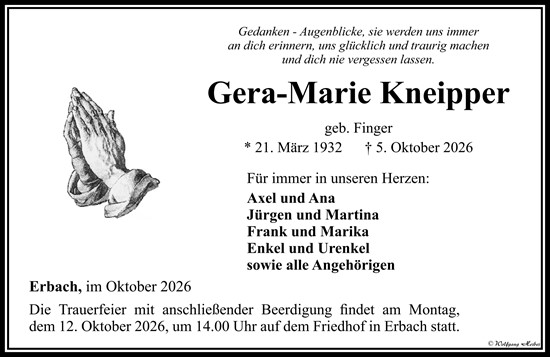Traueranzeige von Gera-Marie Kneipper von Nassauische Neue Presse