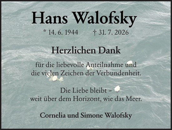 Traueranzeige von Hans Walofsky von Groß-Gerauer Echo