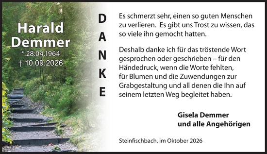 Traueranzeige von Harald Demmer von Camberger Anzeiger