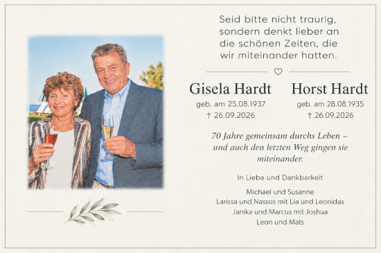Traueranzeige von Horst Hardt von Wiesbadener Kurier