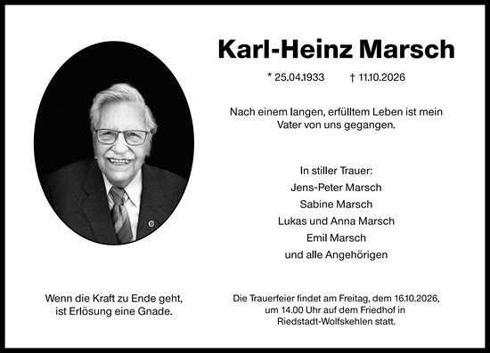 Traueranzeige von Karl-Heinz Marsch von Groß-Gerauer Echo