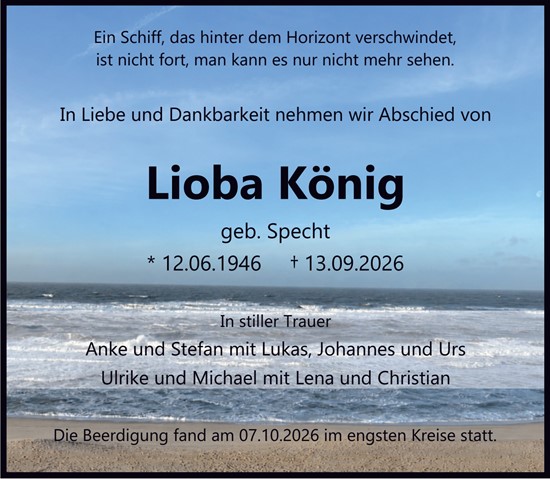 Traueranzeige von Lioba König von Allgemeine Zeitung Rheinhessen-Nahe