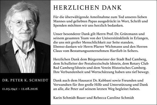 Traueranzeige von Peter K. Schmidt von Nassauische Neue Presse