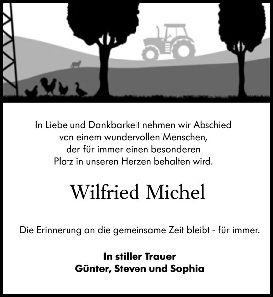 Traueranzeige von Wilfried Michel von Odenwälder Echo