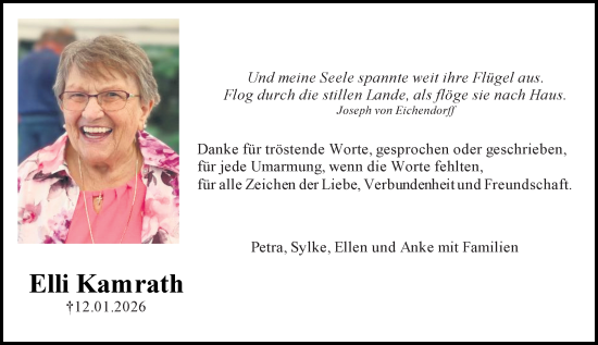 Traueranzeige von Elli Kamrath von Allgemeine Zeitung Mainz