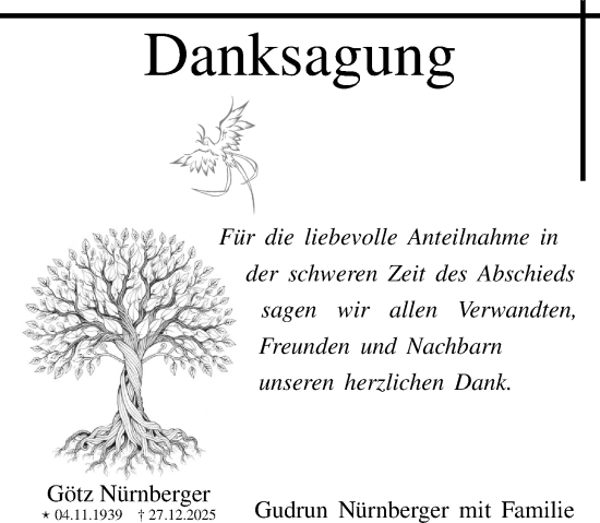 Traueranzeige von Götz Nürnberger von Odenwälder Echo